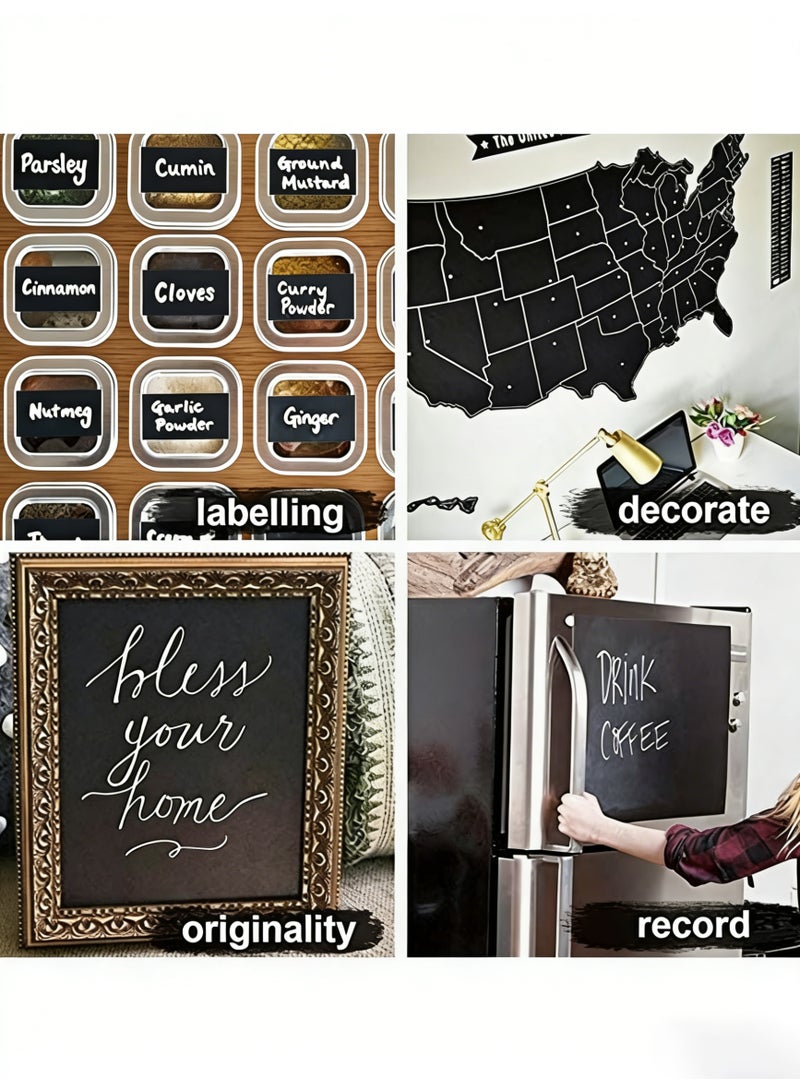 Large Chalkboard Contact Paper Roll - 17.7" x 78" (6.5 Feet) - 5 Chalks Included - Chalk Board Paint Alternative Wallpaper - Adhesive Blackboard Wall Decal Vinyl - Black Chalkboard Stickers - Image 3